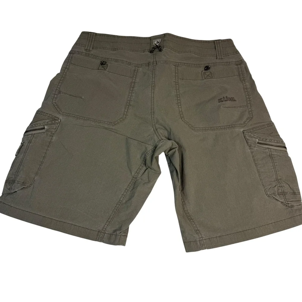 Kuhl Mens 32 Olive Green Vintage Patina Dye Cargo‎ Hiking Shorts 1988